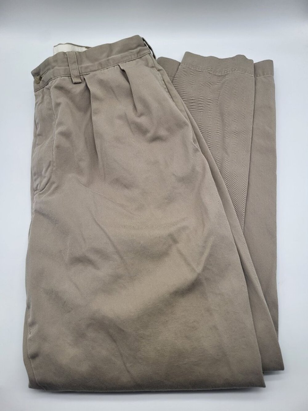 Polo By Ralph Lauren Men's 34x30 Andrew Pants Khaki Chino Pleated Vintage